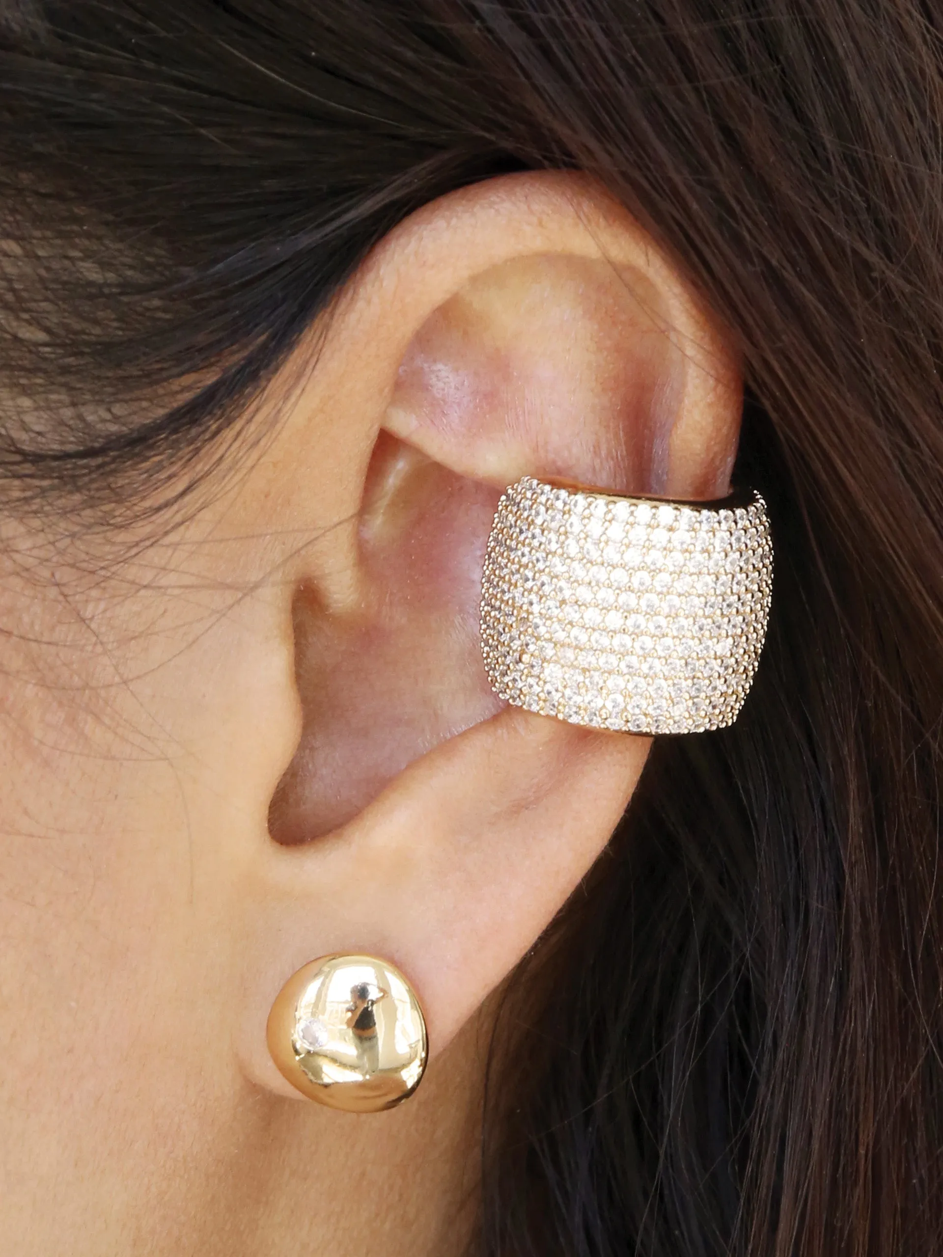 Crystal Statement Chunky Ear Cuff