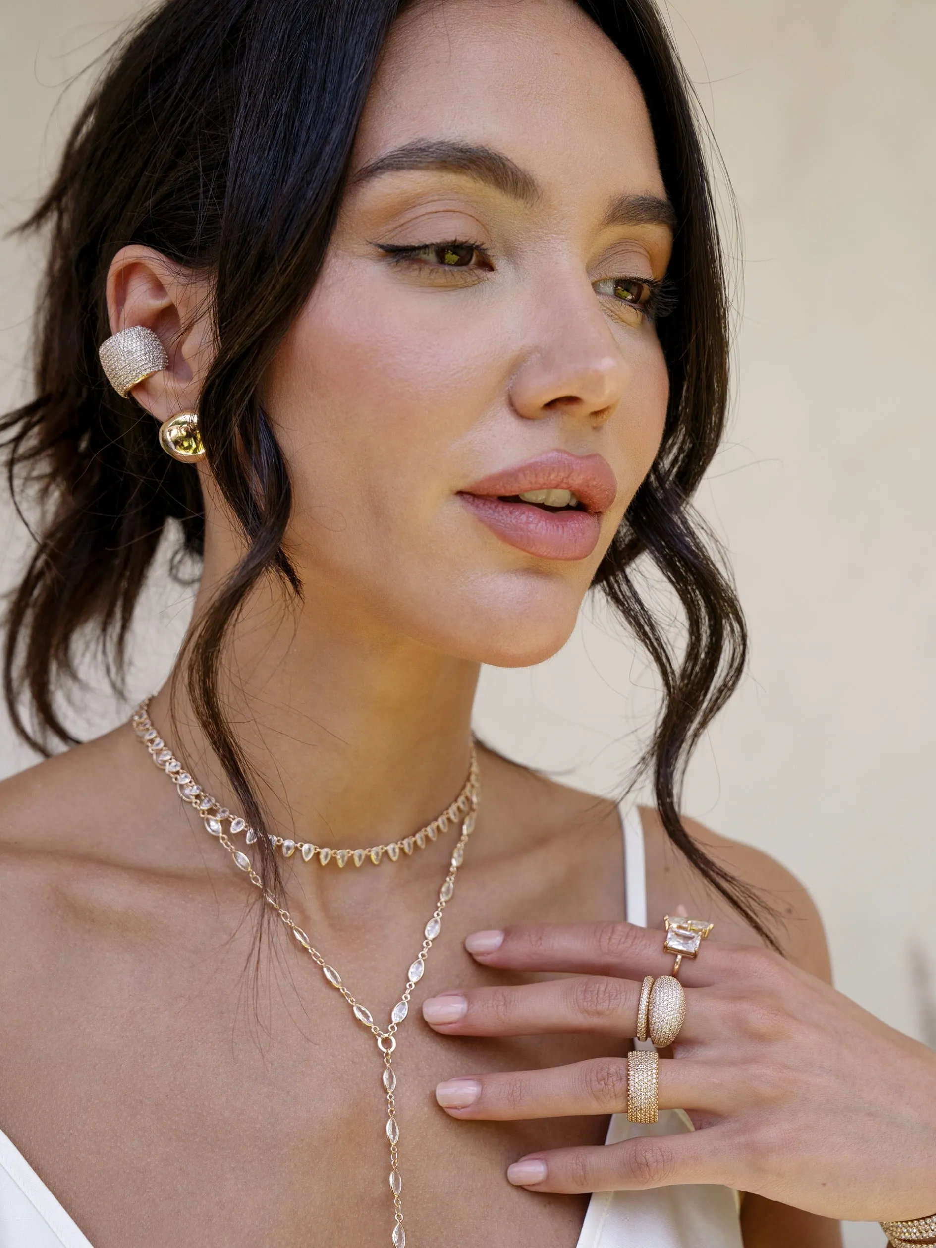 Crystal Statement Chunky Ear Cuff
