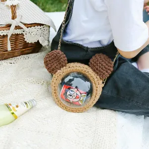 Cute Teddy Bear Crochet Crossbody Purse Teddy Bear Crochet Shoulder Bag for Girl Teddy Bear Crochet Crossbody Purses