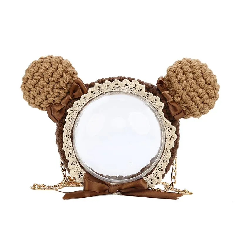 Cute Teddy Bear Crochet Crossbody Purse Teddy Bear Crochet Shoulder Bag for Girl Teddy Bear Crochet Crossbody Purses