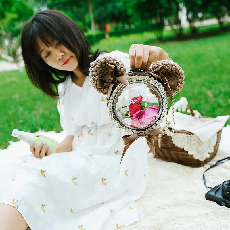 Cute Teddy Bear Crochet Crossbody Purse Teddy Bear Crochet Shoulder Bag for Girl Teddy Bear Crochet Crossbody Purses