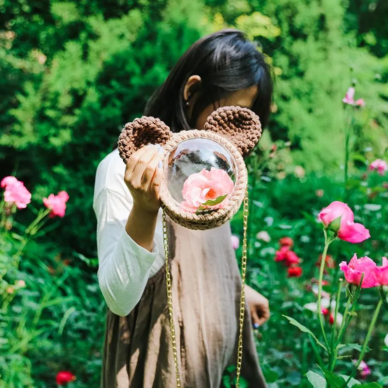 Cute Teddy Bear Crochet Crossbody Purse Teddy Bear Crochet Shoulder Bag for Girl Teddy Bear Crochet Crossbody Purses