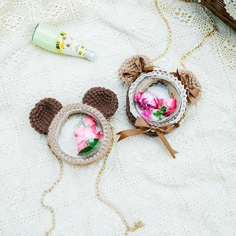 Cute Teddy Bear Crochet Crossbody Purse Teddy Bear Crochet Shoulder Bag for Girl Teddy Bear Crochet Crossbody Purses