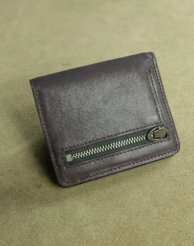Cute Women Green Leather Small Bifold Wallet Billfold Wallet with Coin Pocket For Women