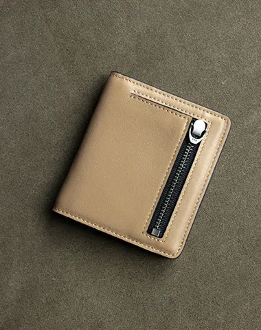 Cute Women Green Leather Small Bifold Wallet Billfold Wallet with Coin Pocket For Women