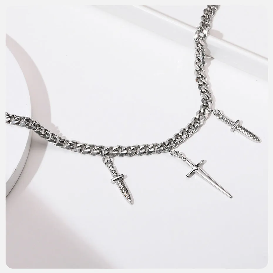 Dagger Stack Cuban Necklace