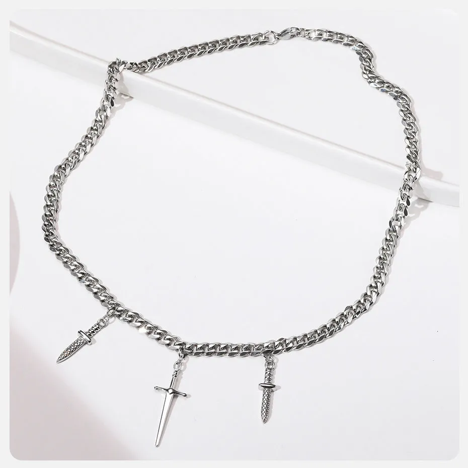 Dagger Stack Cuban Necklace