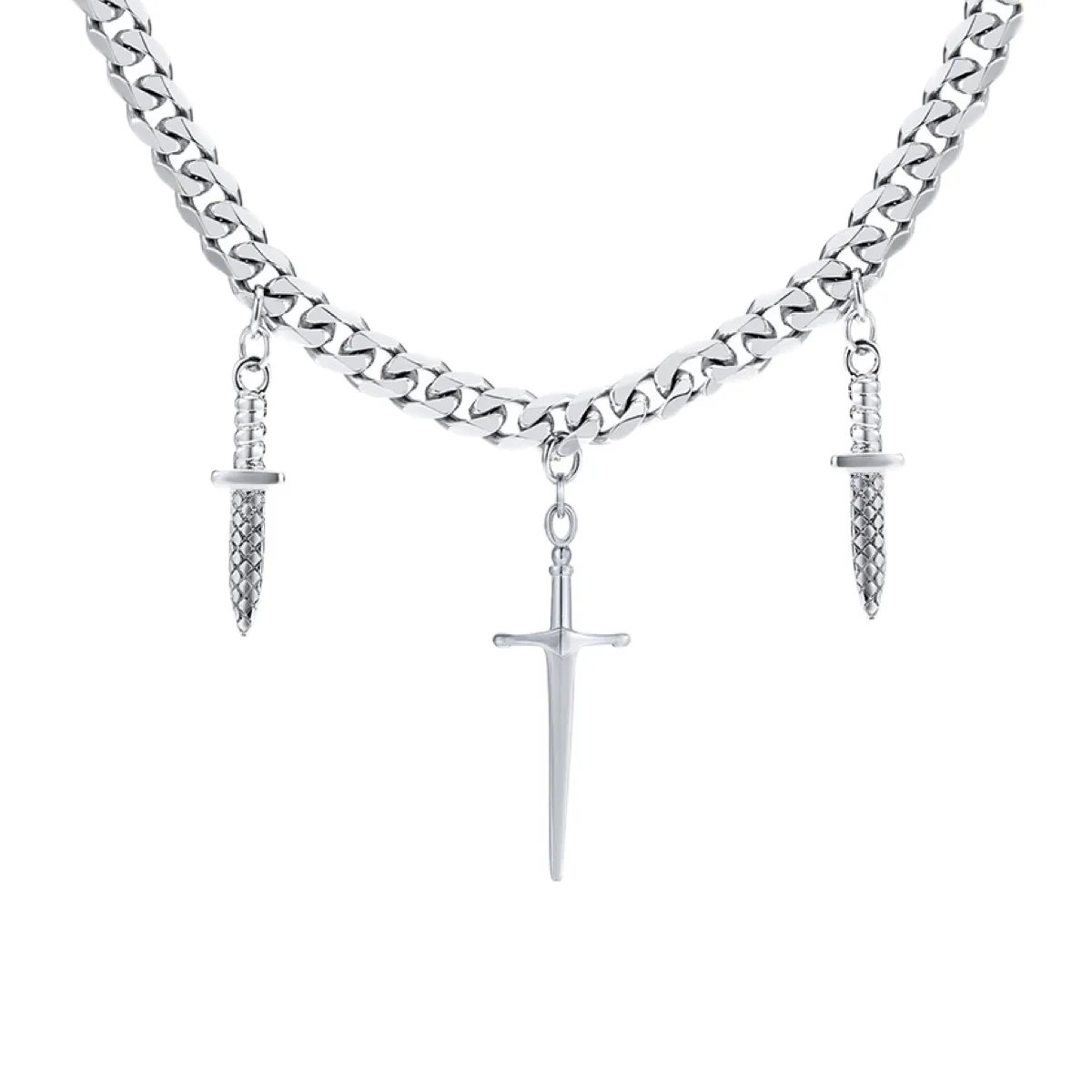 Dagger Stack Cuban Necklace