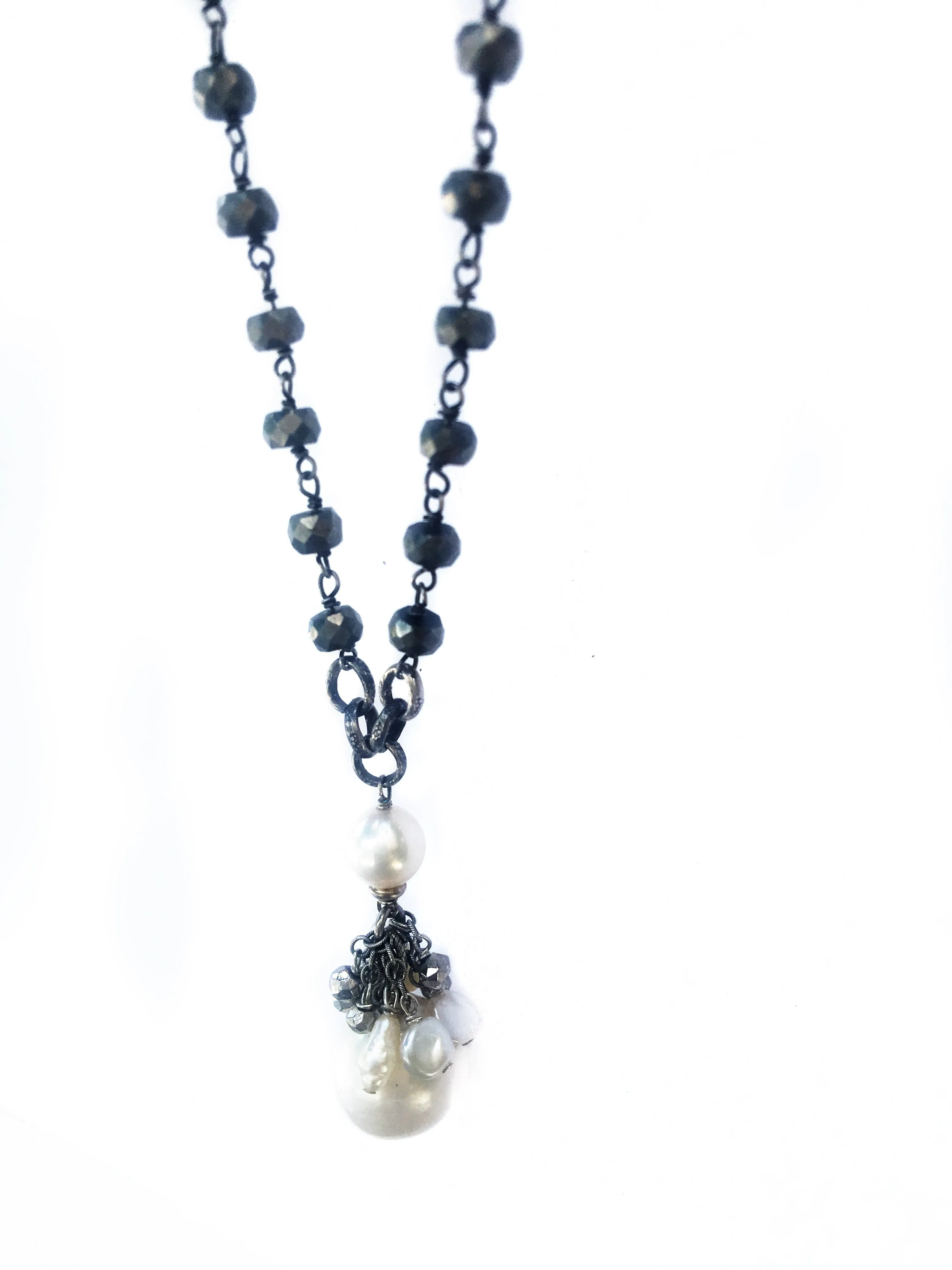 Delicate Gemstone and Pearl Dangly Necklace