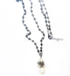 Delicate Gemstone and Pearl Dangly Necklace