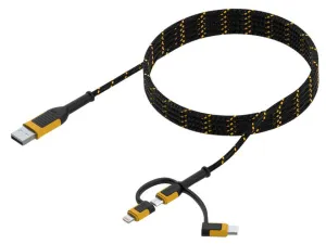 Dewalt Telecoms Reinforced Braided 3-In-1 Combo Cable 1.8M (6Ft)