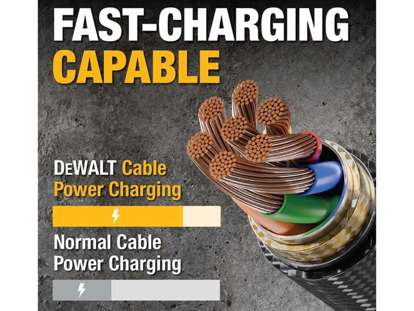 Dewalt Telecoms Usb A To Lightning Reinforced Charging Cable 1.2M (4Ft)