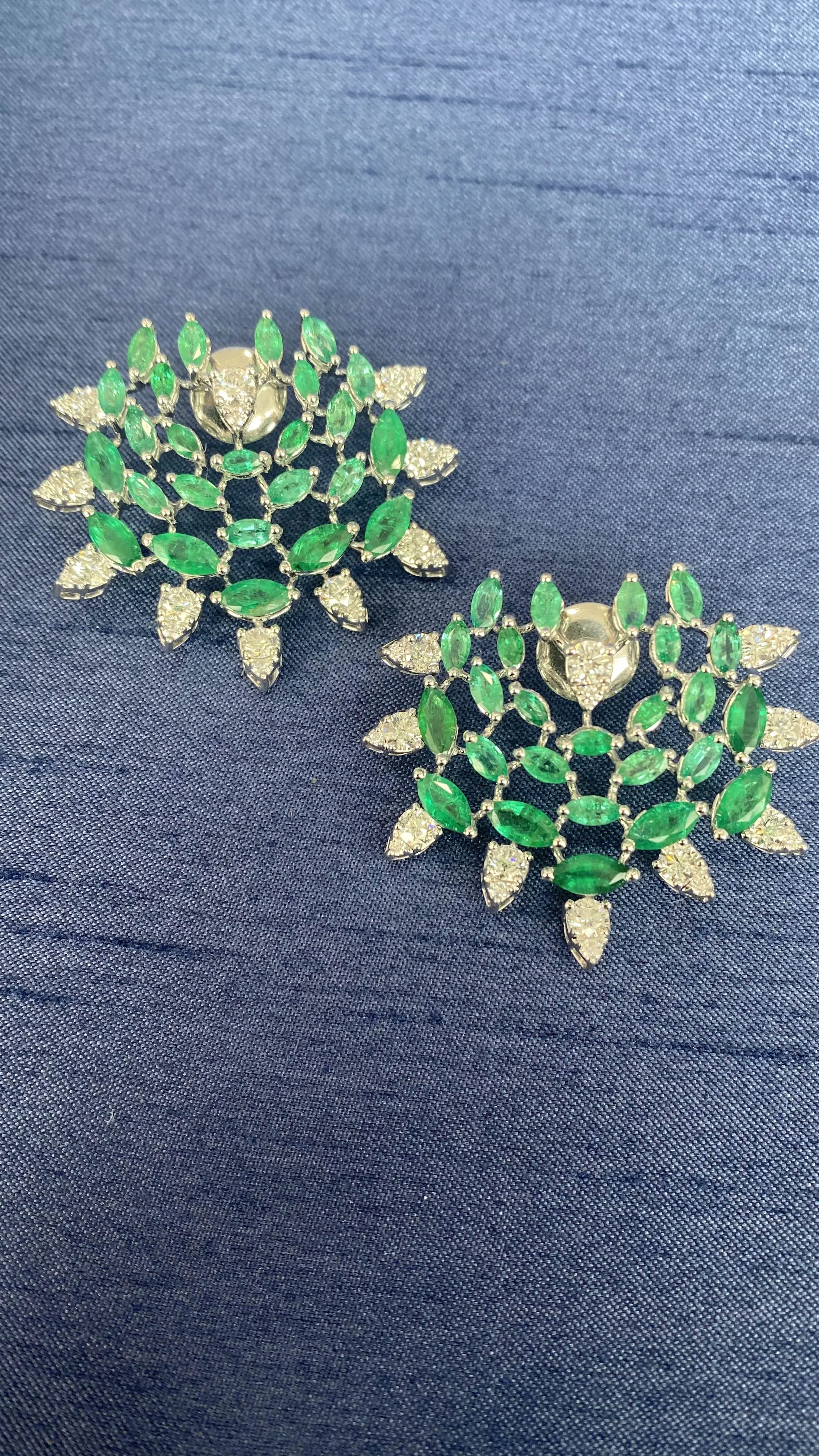 Diamond & Emerald Statement Earrings