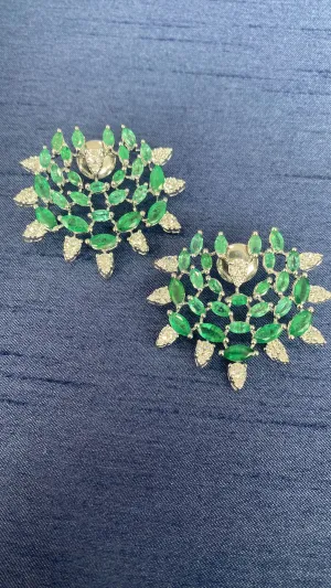 Diamond & Emerald Statement Earrings