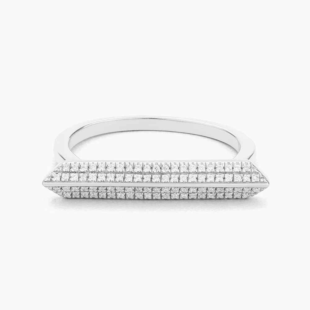 Diamond Bar Statement Ring