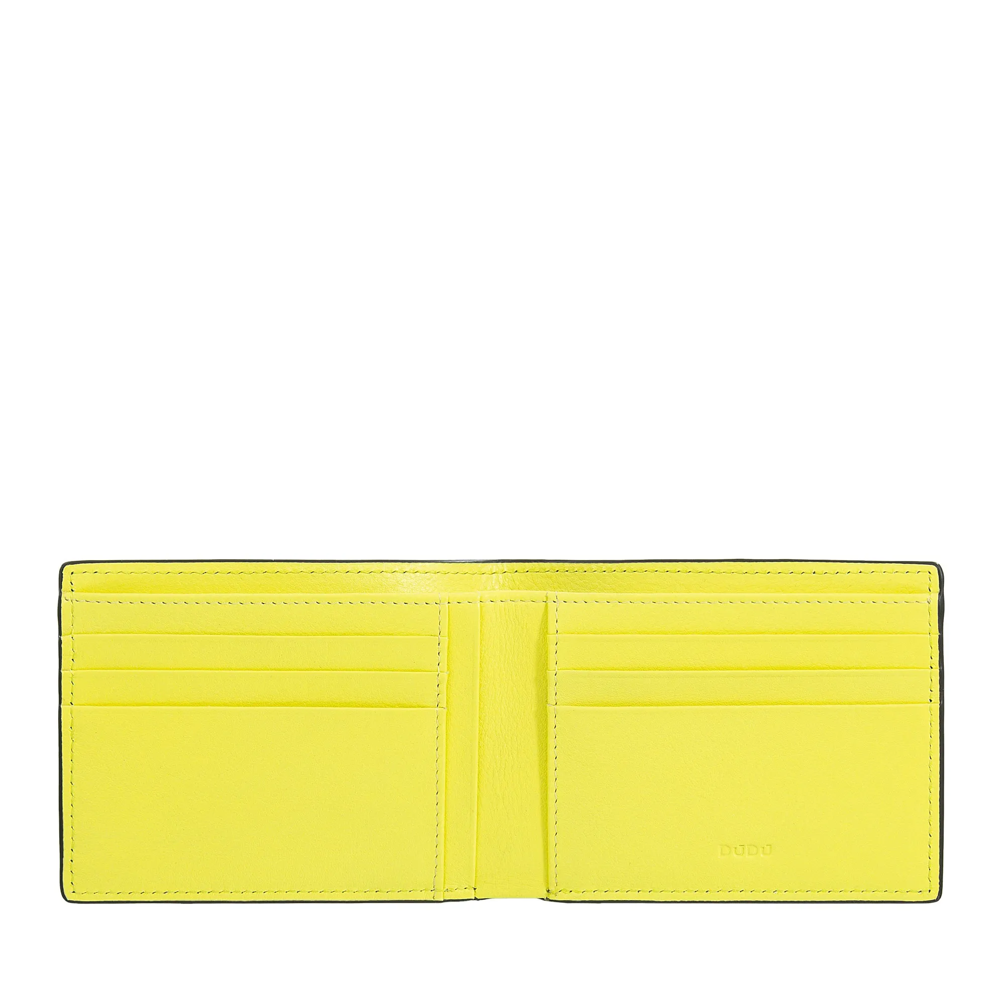 DUDU Men's Wallet Rfid Bloc in Printed Leather, Small Scheme Portfoli