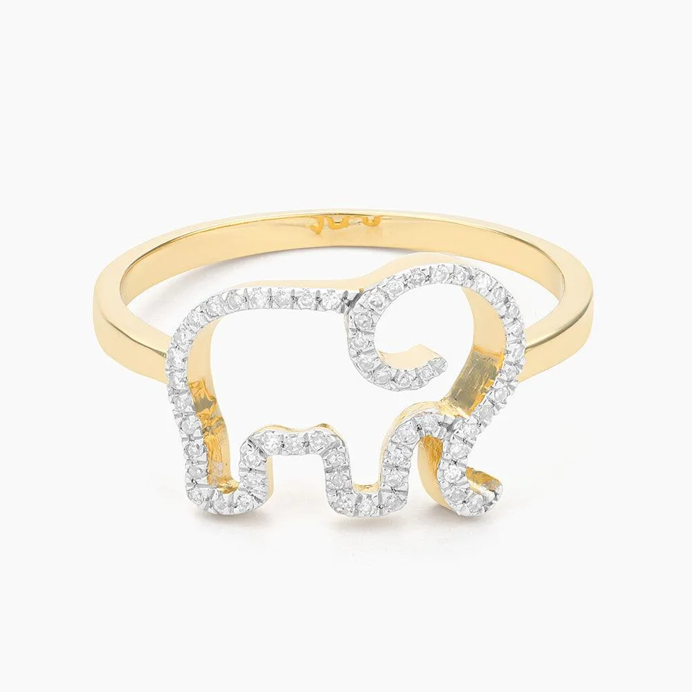 Elephant Mom Statement Ring