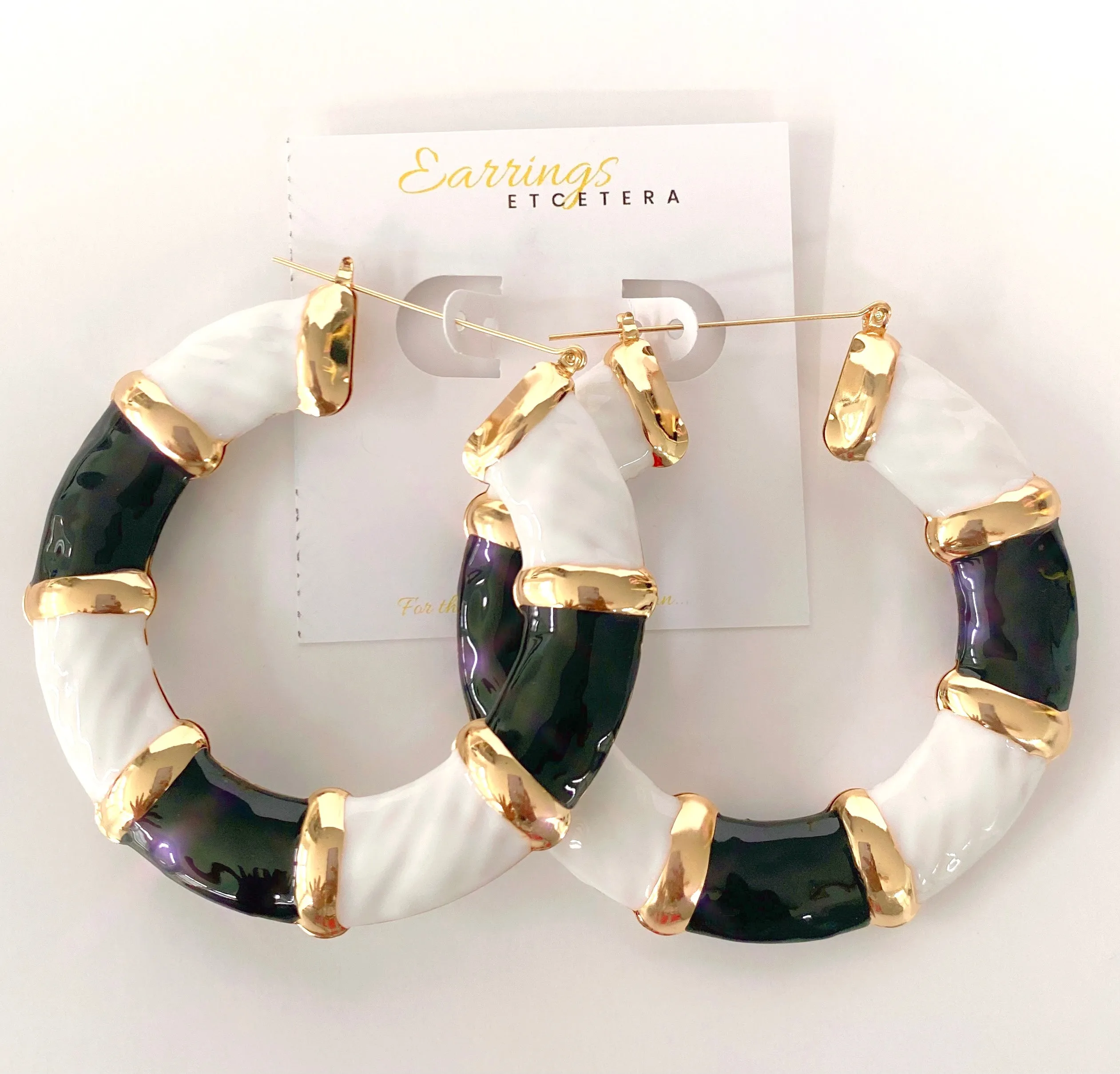 ENAMEL BAMBOO HOOPS