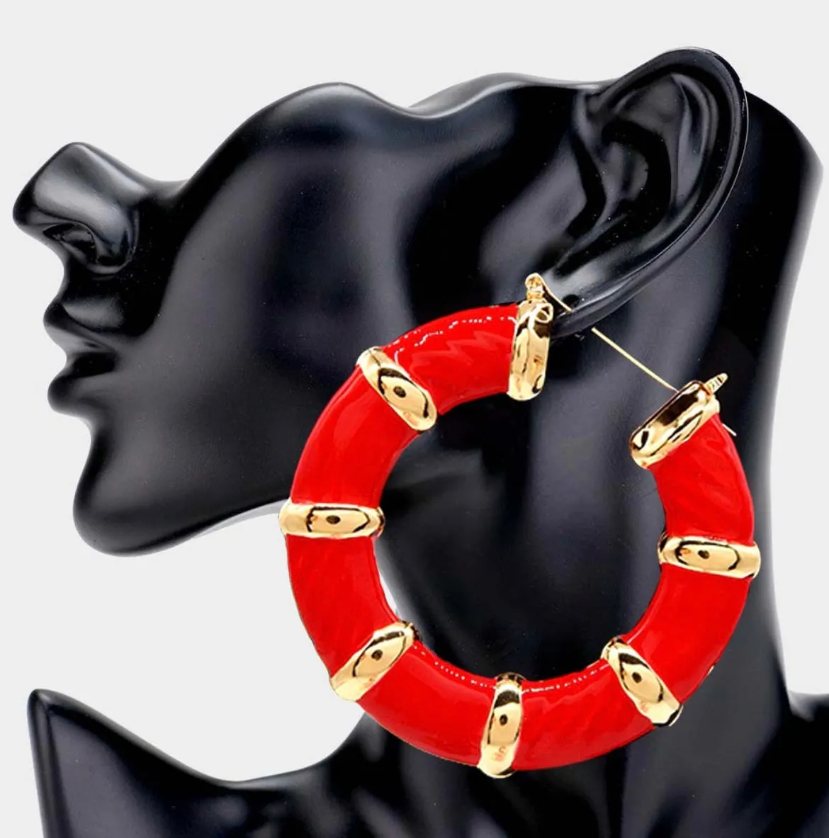 ENAMEL BAMBOO HOOPS
