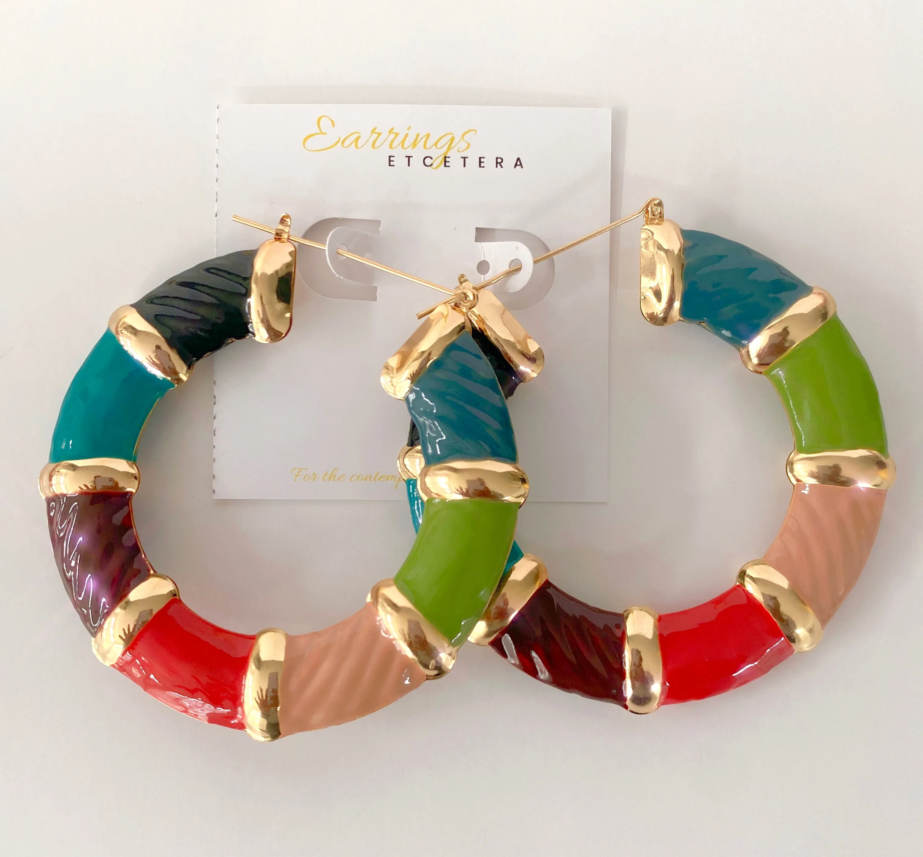 ENAMEL BAMBOO HOOPS