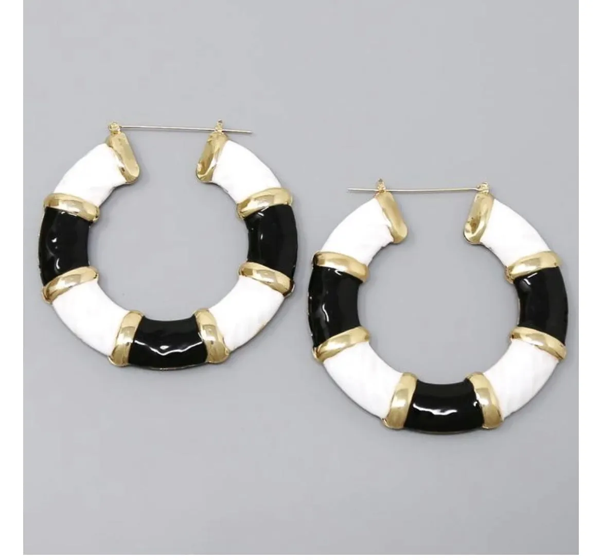 ENAMEL BAMBOO HOOPS