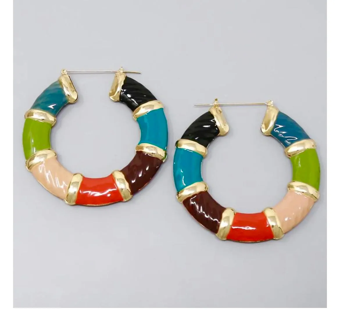 ENAMEL BAMBOO HOOPS