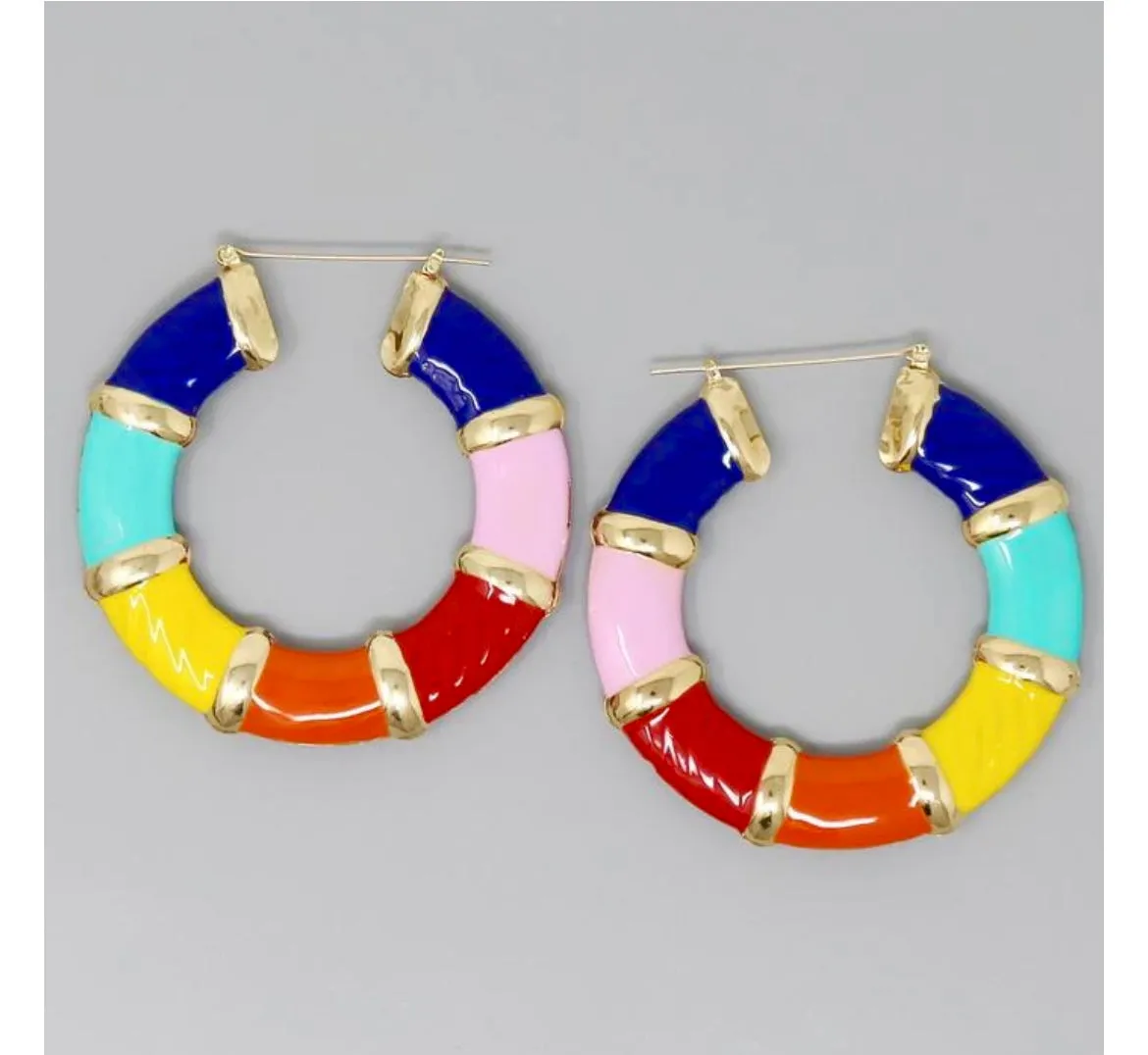 ENAMEL BAMBOO HOOPS