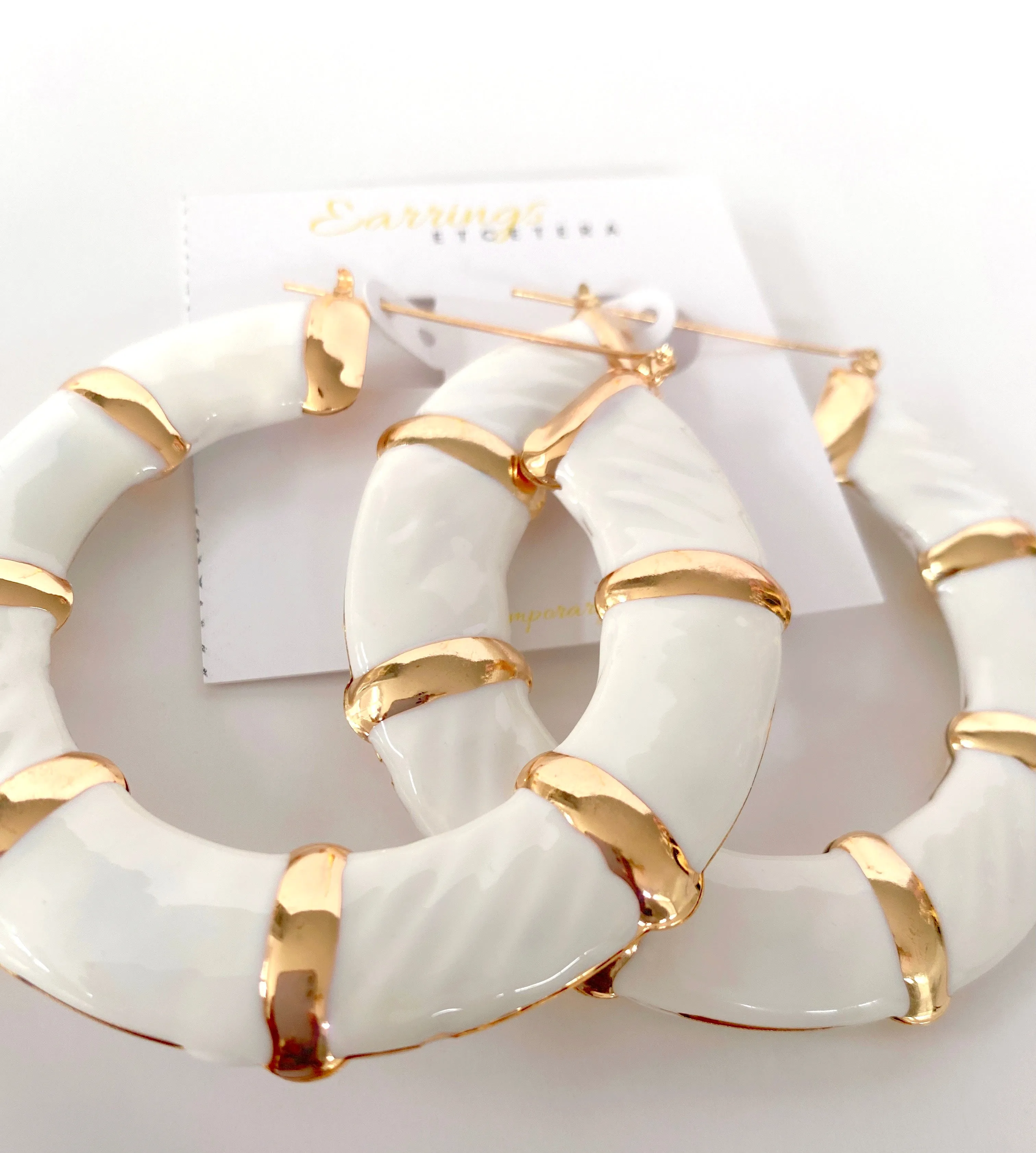 ENAMEL BAMBOO HOOPS