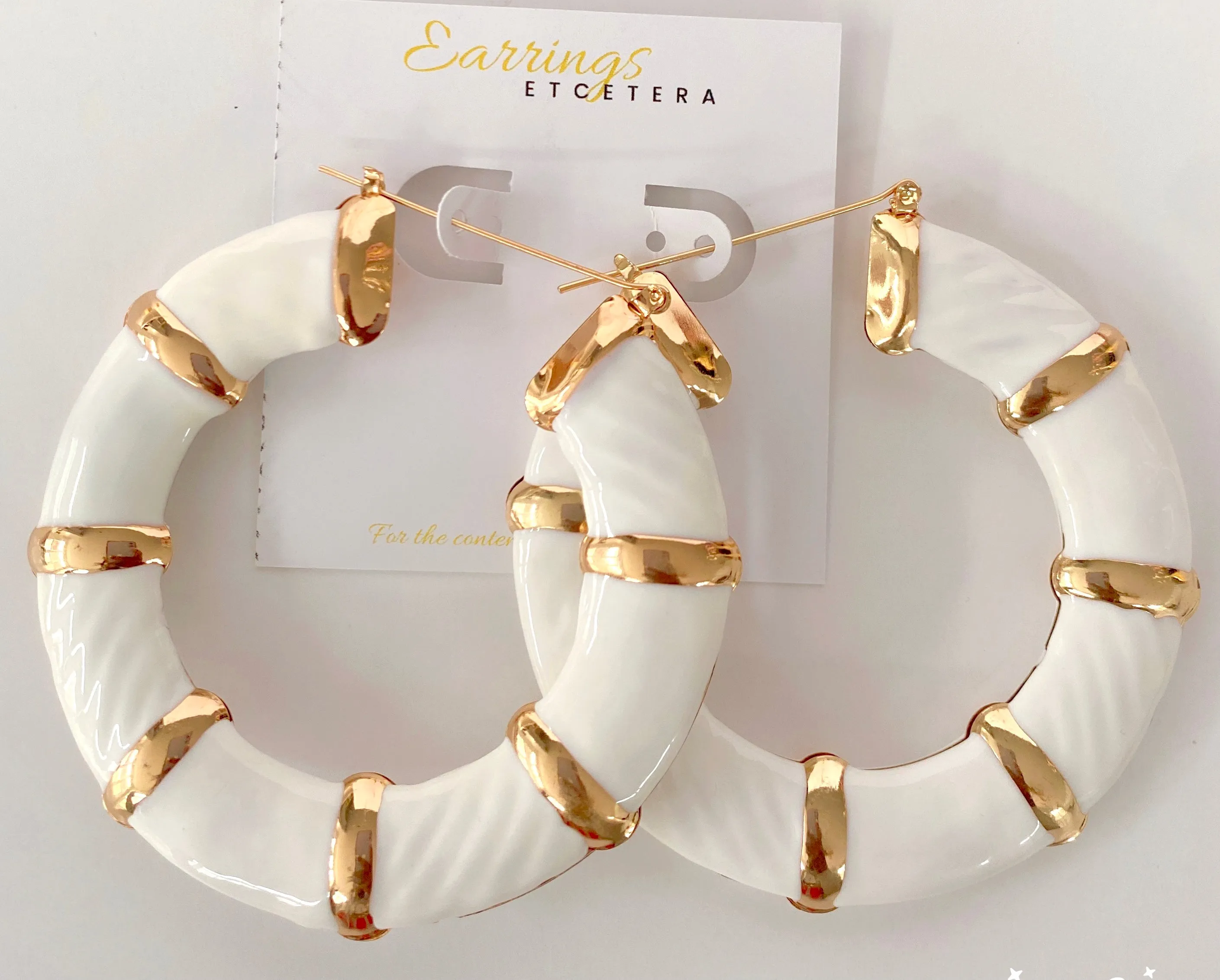 ENAMEL BAMBOO HOOPS