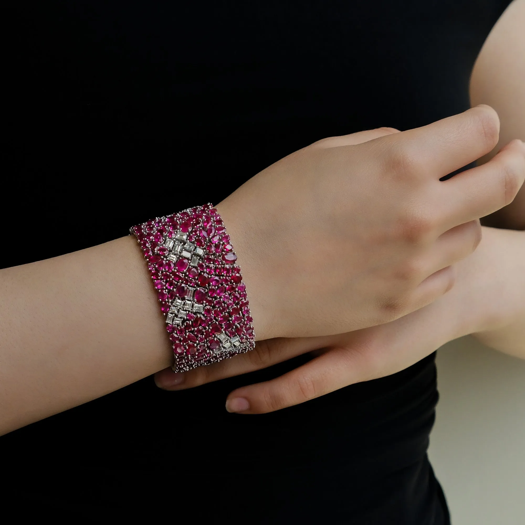 Enchanted Evening Hyperion Ruby Statement Bracelet