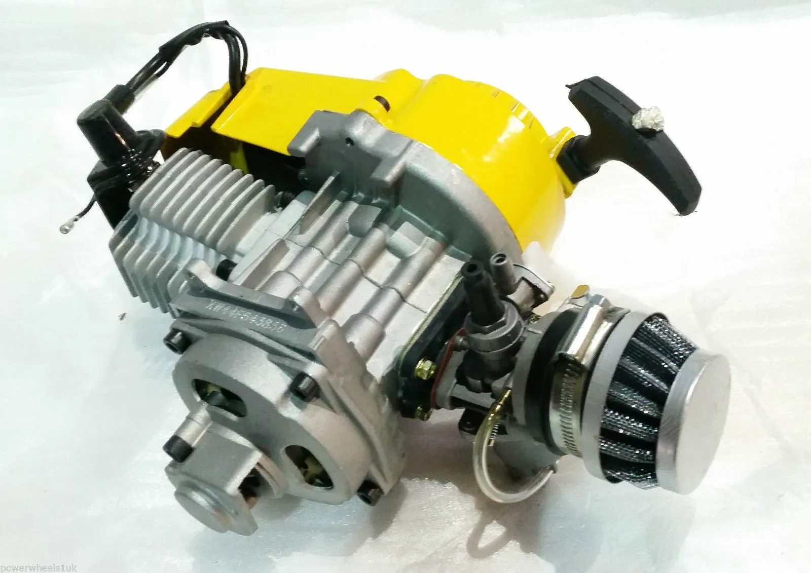 ENG23 ENGINE & CARB AIR FILTER HEAD YELLOW PULL START FOR 49CC MINI MOTO / MINI QUAD BIKE