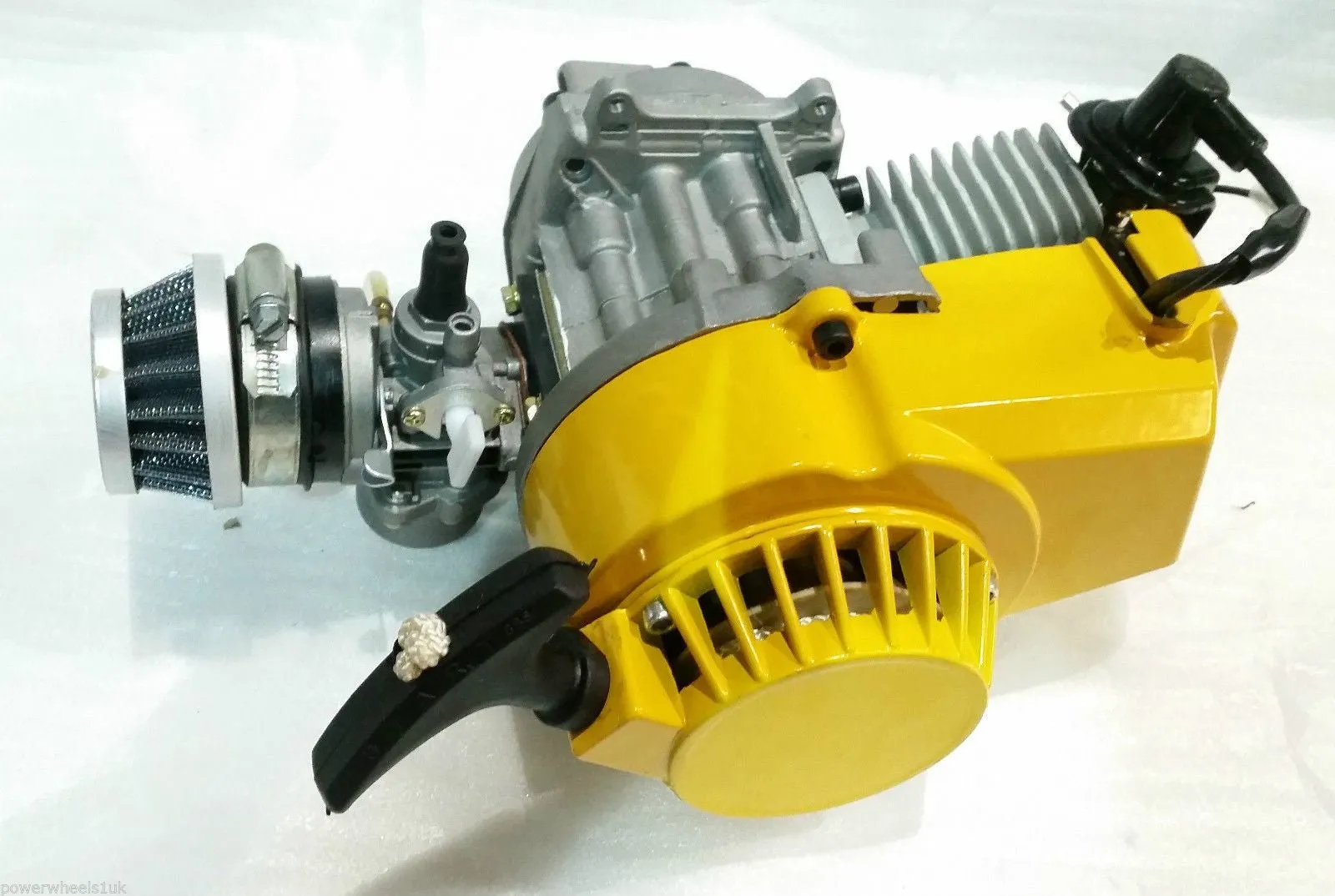 ENG23 ENGINE & CARB AIR FILTER HEAD YELLOW PULL START FOR 49CC MINI MOTO / MINI QUAD BIKE