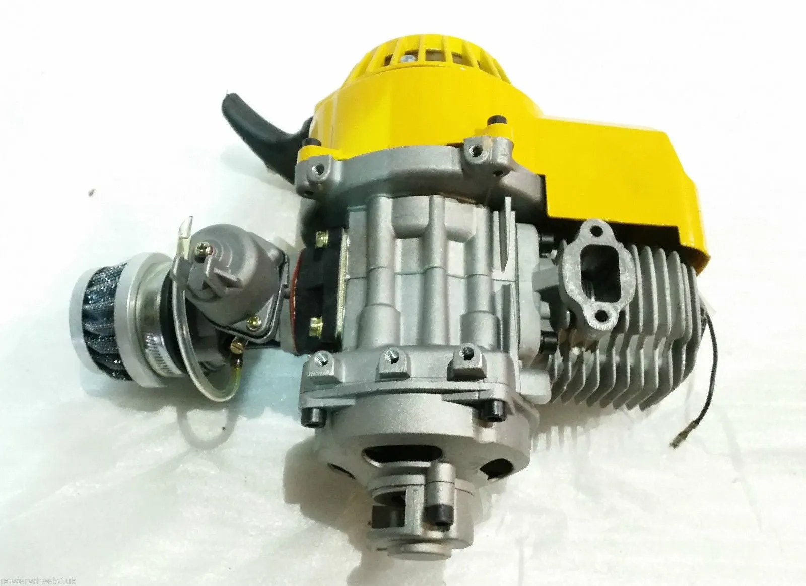 ENG23 ENGINE & CARB AIR FILTER HEAD YELLOW PULL START FOR 49CC MINI MOTO / MINI QUAD BIKE