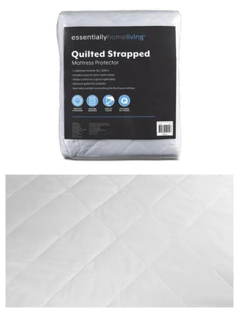 Essential Home Living QUILTED STRAPPED MATTRESS PROTECTOR