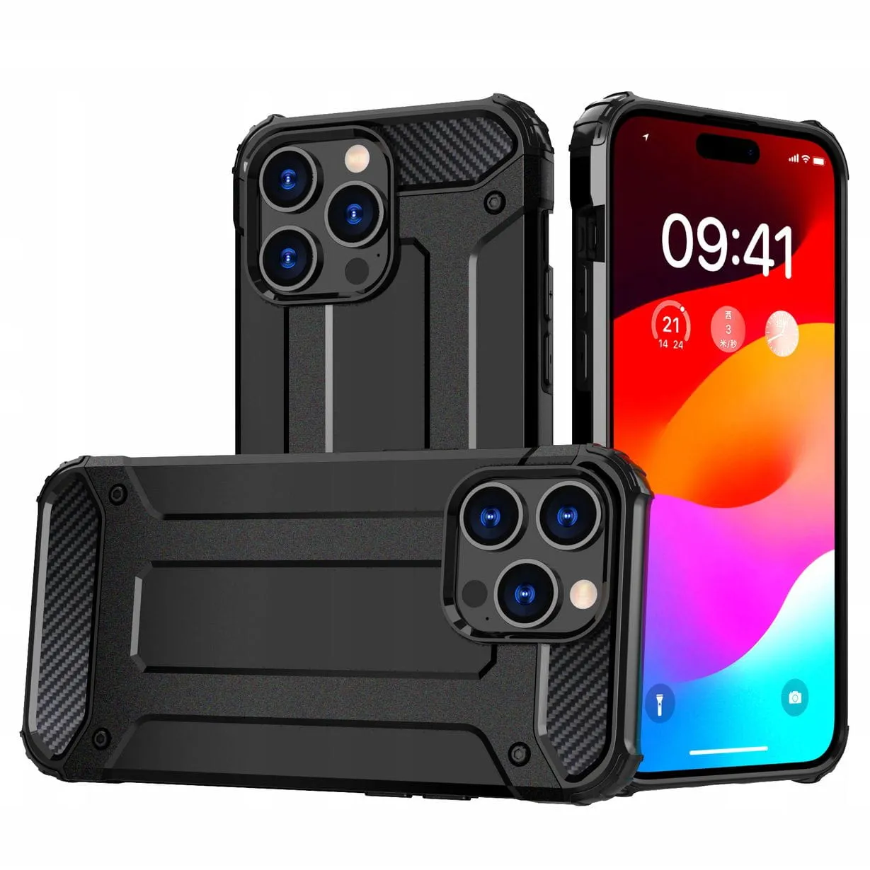 Etui Reinforced Protection Armor - iPhone 14 Pro Max - Czarny