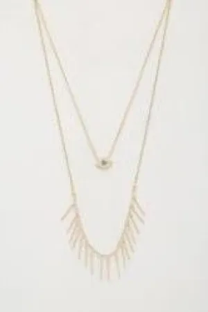 Eye Charm Layered Necklace - Rhodium