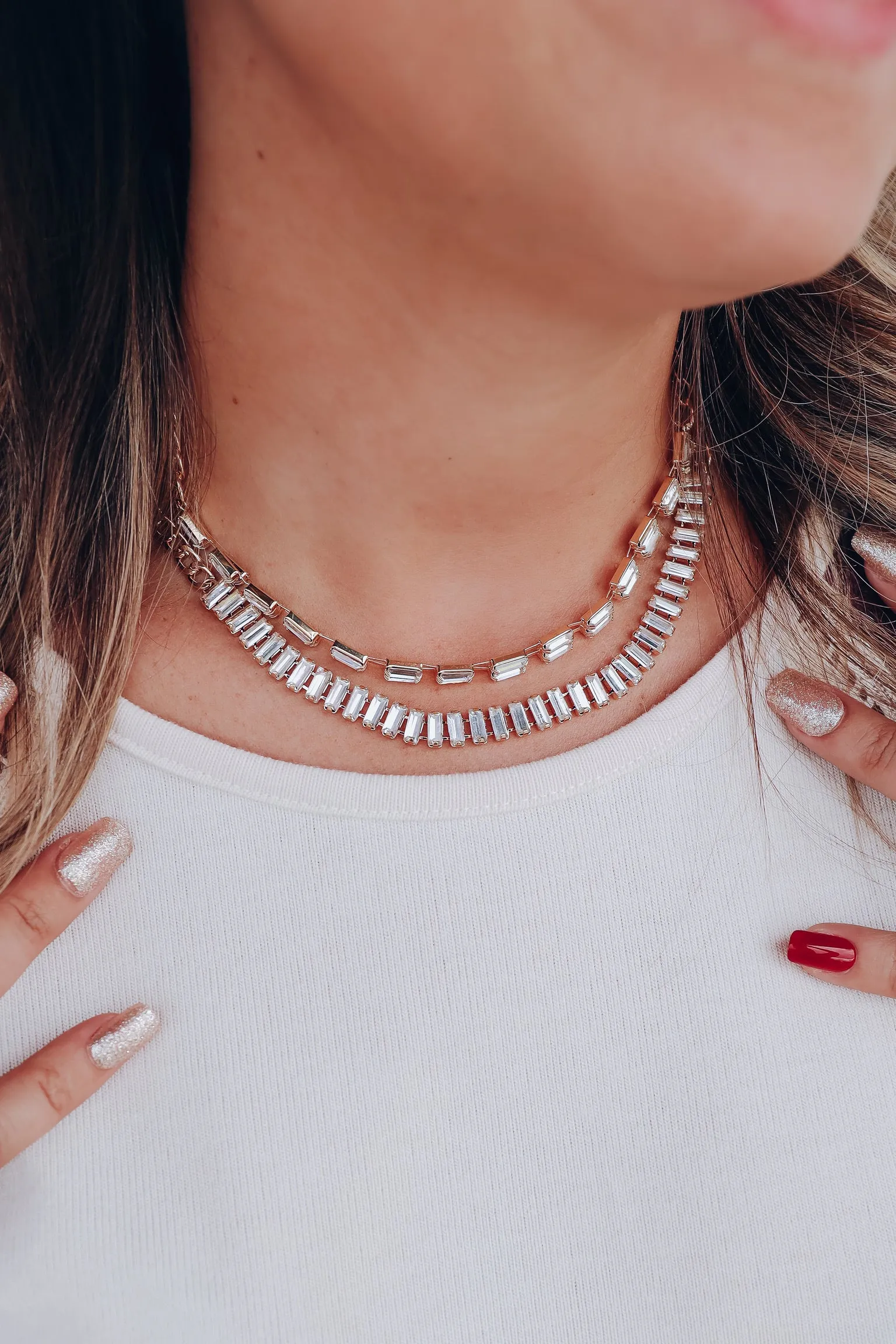 Fancy & Fabulous Baguette Necklace - Gold