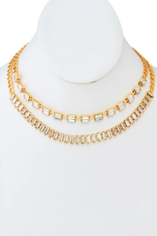 Fancy & Fabulous Baguette Necklace - Gold