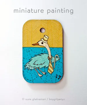 Fancy Bird Miniature Painting by Susie Ghahremani