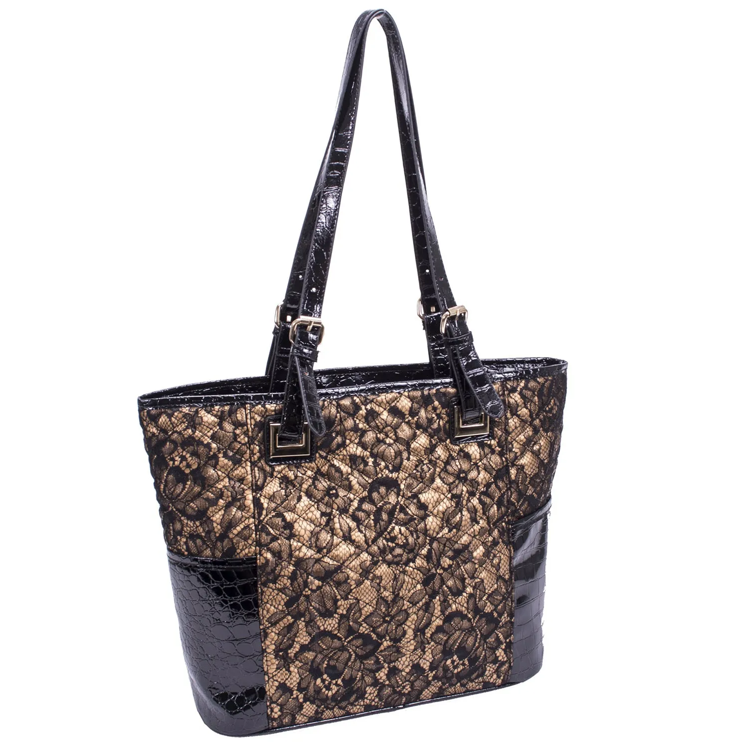 FARRAH | Quilted Croco Faux Leather Tote