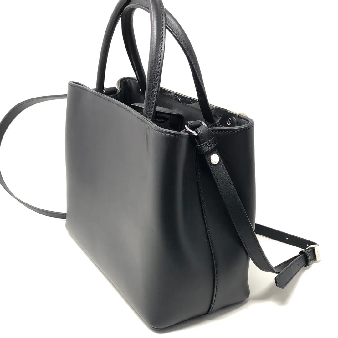 Fendi Black Leather Muylticolor Studded Petite 2Jours