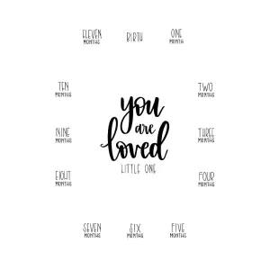 First Year Picture Mat with verse You Are Loved Little One on a White Mat (11 x 14)