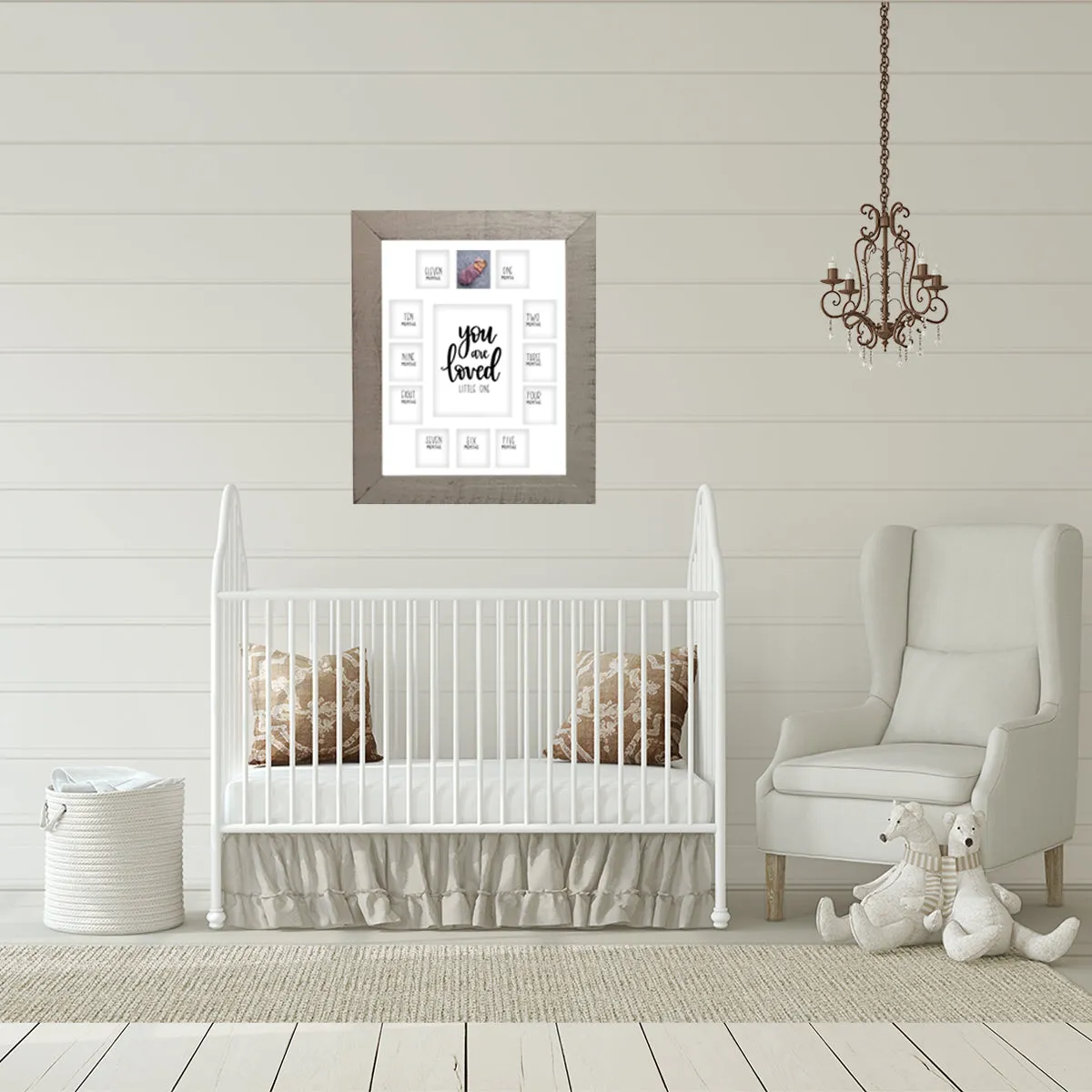 First Year Picture Mat with verse You Are Loved Little One on a White Mat (11 x 14)