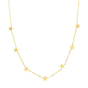 Flat Mariner Chain Star Stations Necklace