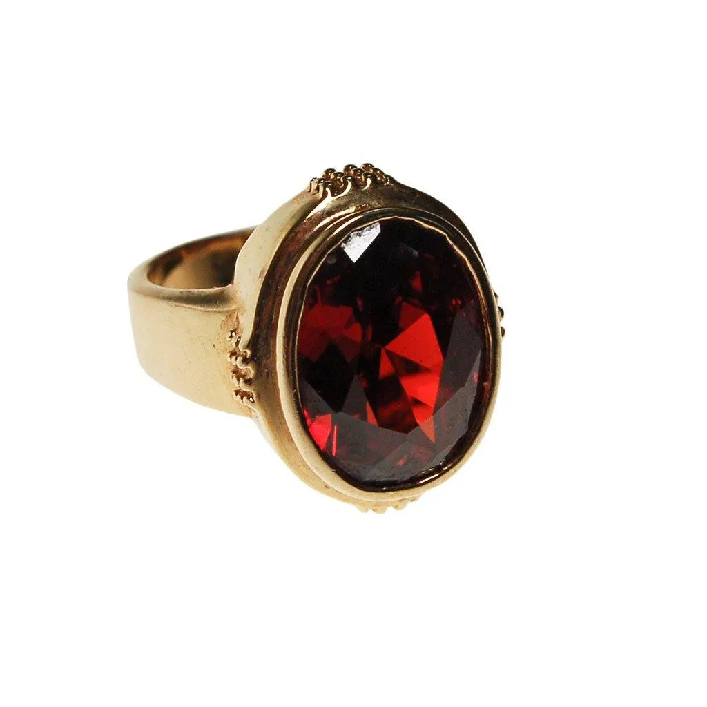 Garnet Crystal Statement Ring