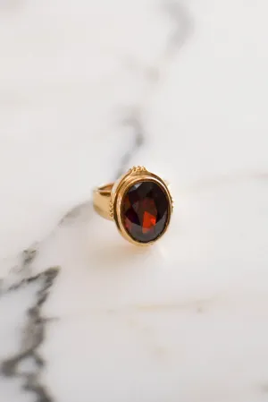 Garnet Crystal Statement Ring