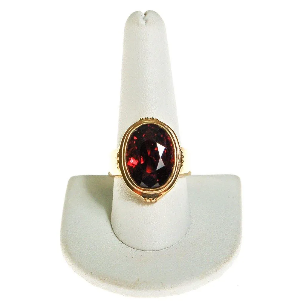 Garnet Crystal Statement Ring