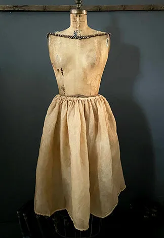 GATHERED LAYERED SILK SKIRT