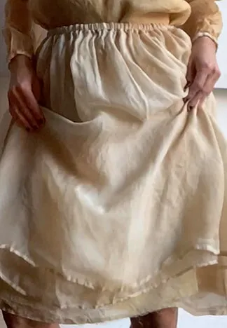 GATHERED LAYERED SILK SKIRT