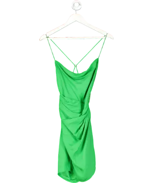 Gauge81 Green Scoop-neck Gathered Minidress UK 6